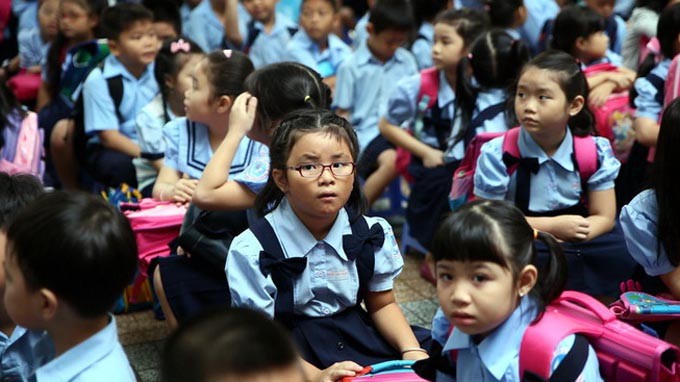 Đồng phục học sinh Trường tiểu học Đinh Tiên Hoàng - Ảnh: Như Hùng